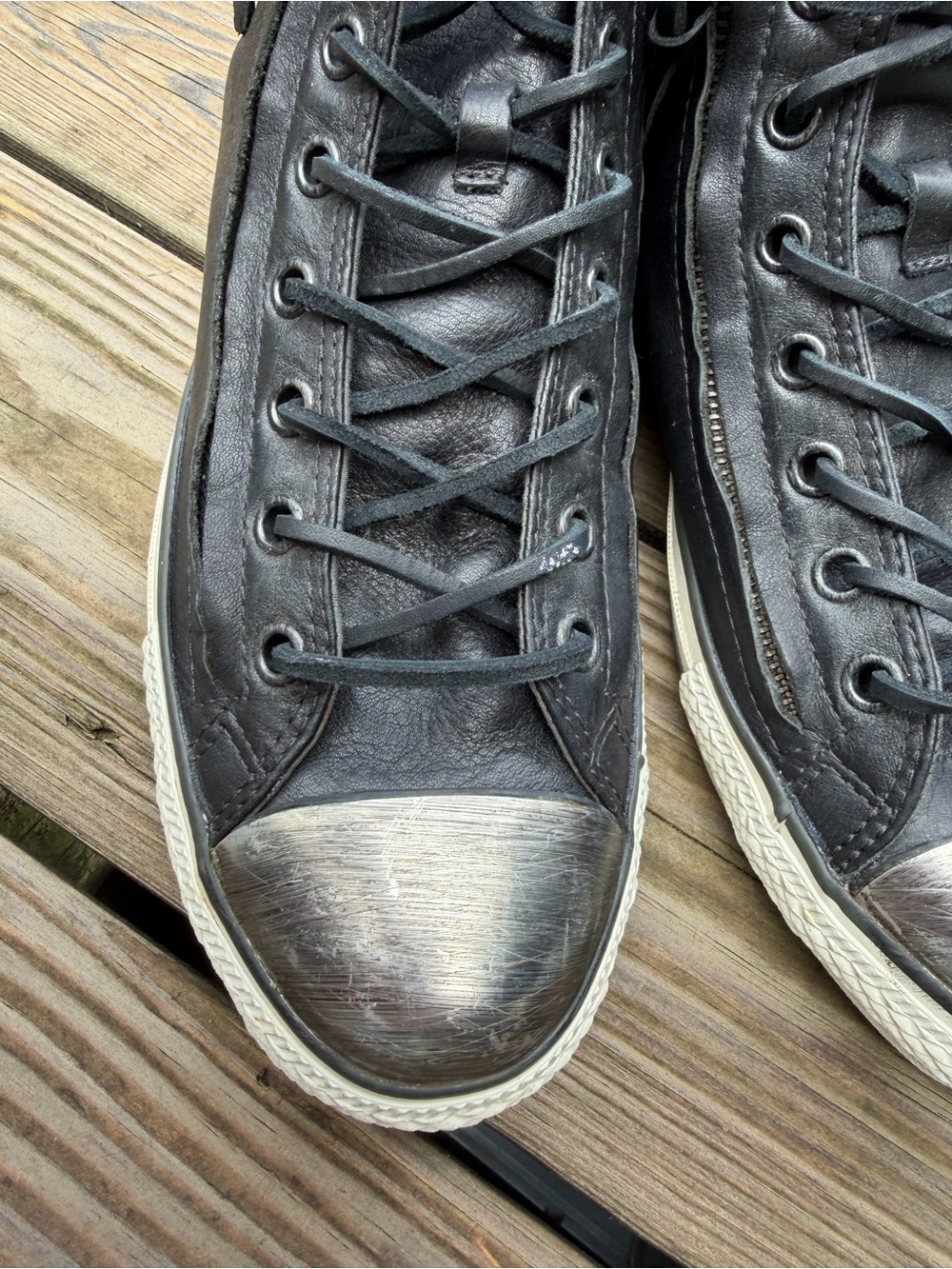 RARE Converse x John Varvatos Metal Toe Double Zip High Top Sneakers - Picture 5 of 14